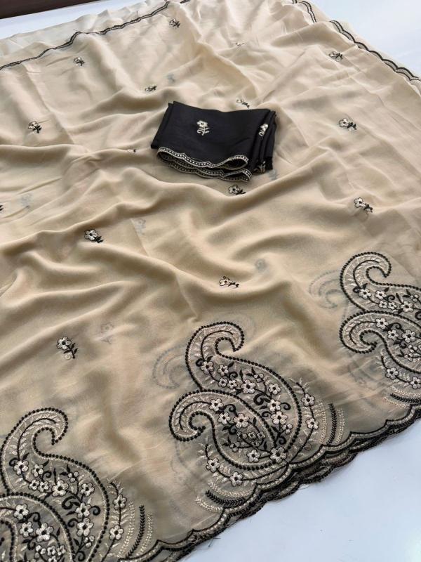 Vastrangan multi emrodairy work saree in bulk
